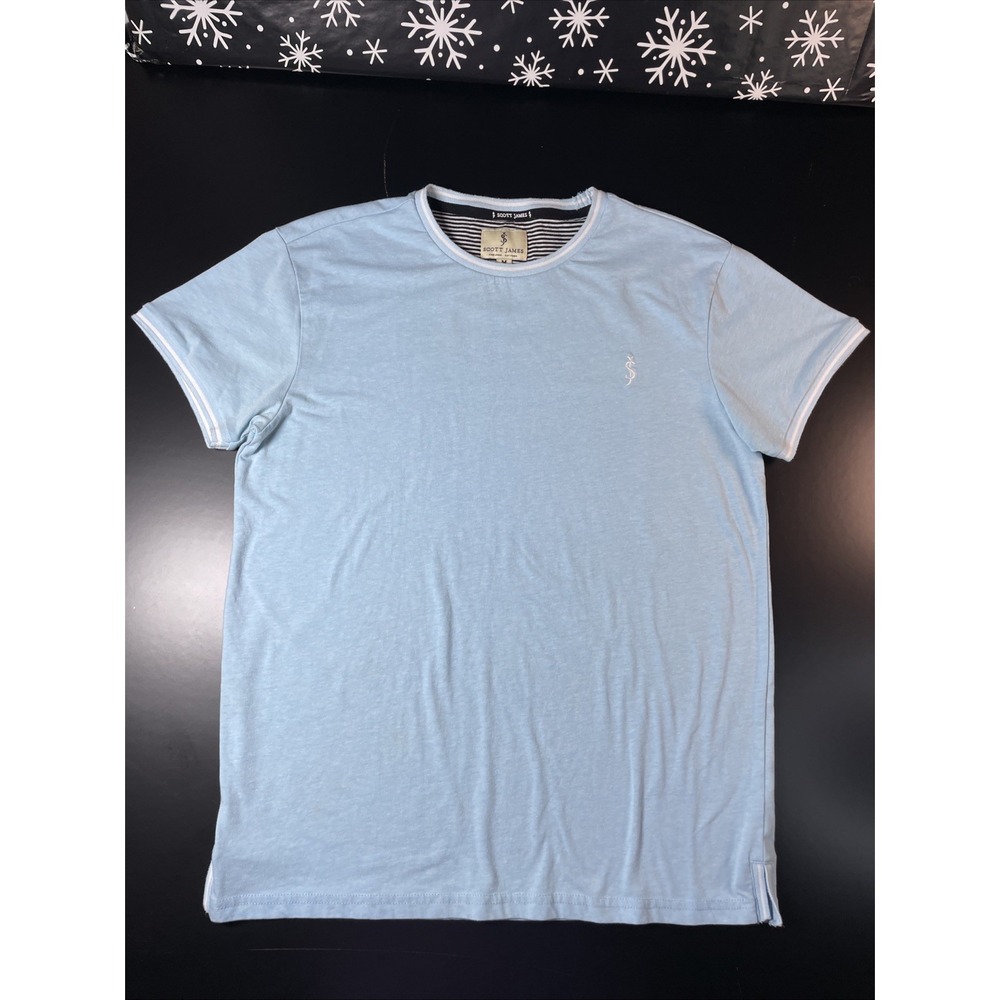 Scott James England Light Blue Short Sleeve T-Shirt Mens Medium